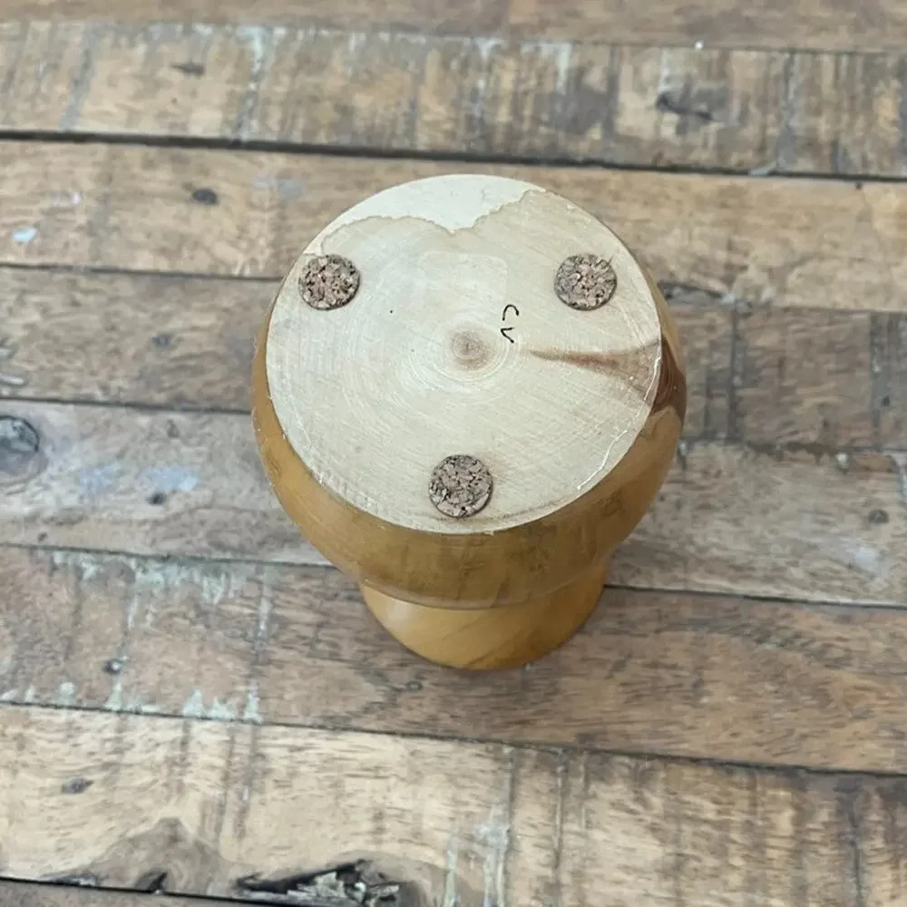 Vintage Small Hand-Spun Aspen Wood Mini Vase 5.75
